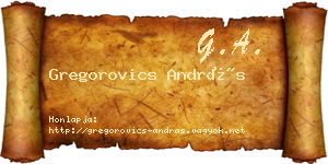 Gregorovics András névjegykártya